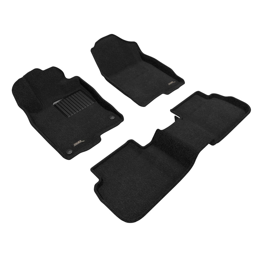 Custom Fit 3D MAXpider Elegant Floor Mat (Black) Compatible with Honda Civic 2022-2026 / Civic Type R 2023-2026 (No Rear USB Port) - Full Set