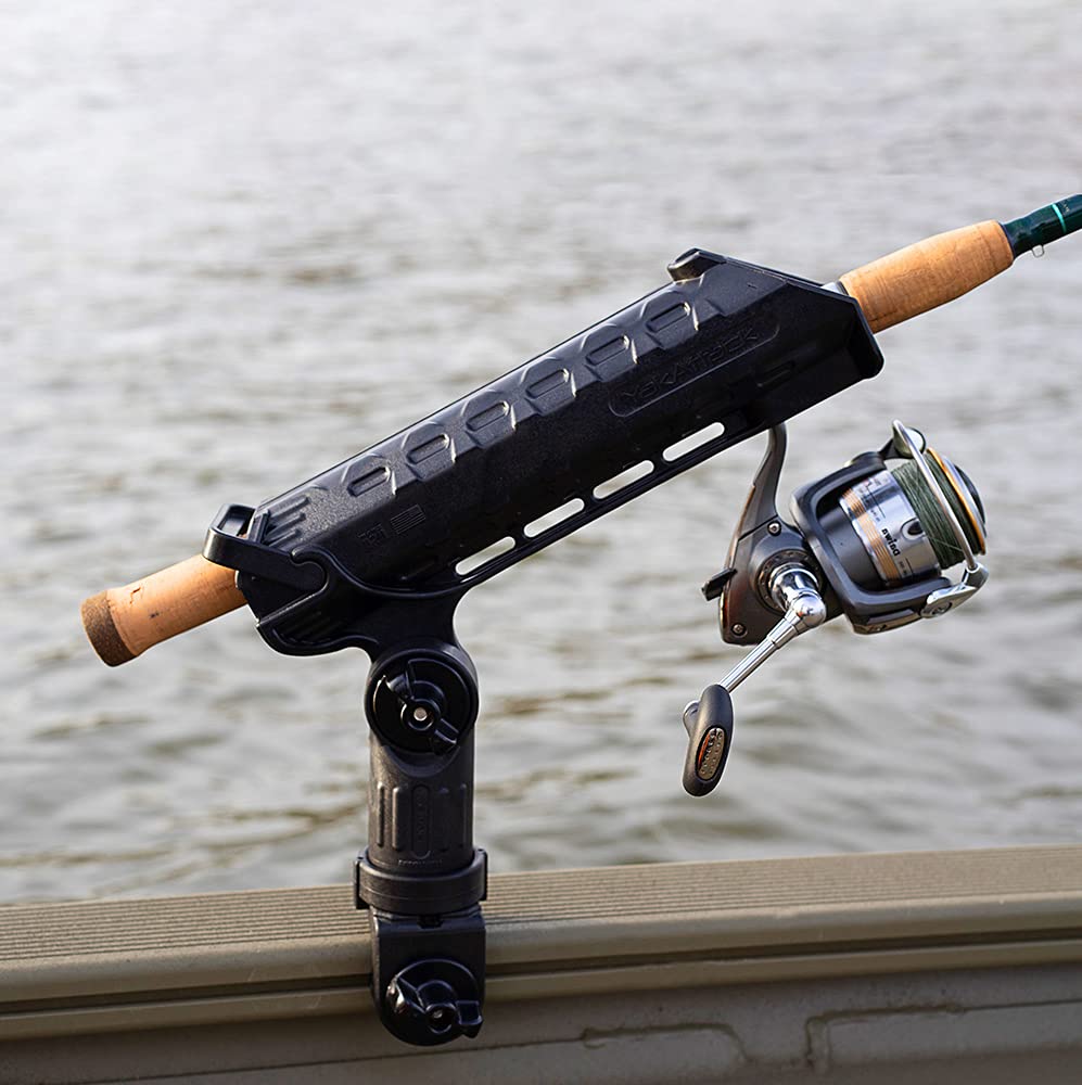 AR Tube Rod Holder YakAttack with LockNLoad Track Mount | Spinning & Casting Rod Compatible | Marine Grade Polymer | Fishing Kayak Track Mount Accessories | Made in The USA