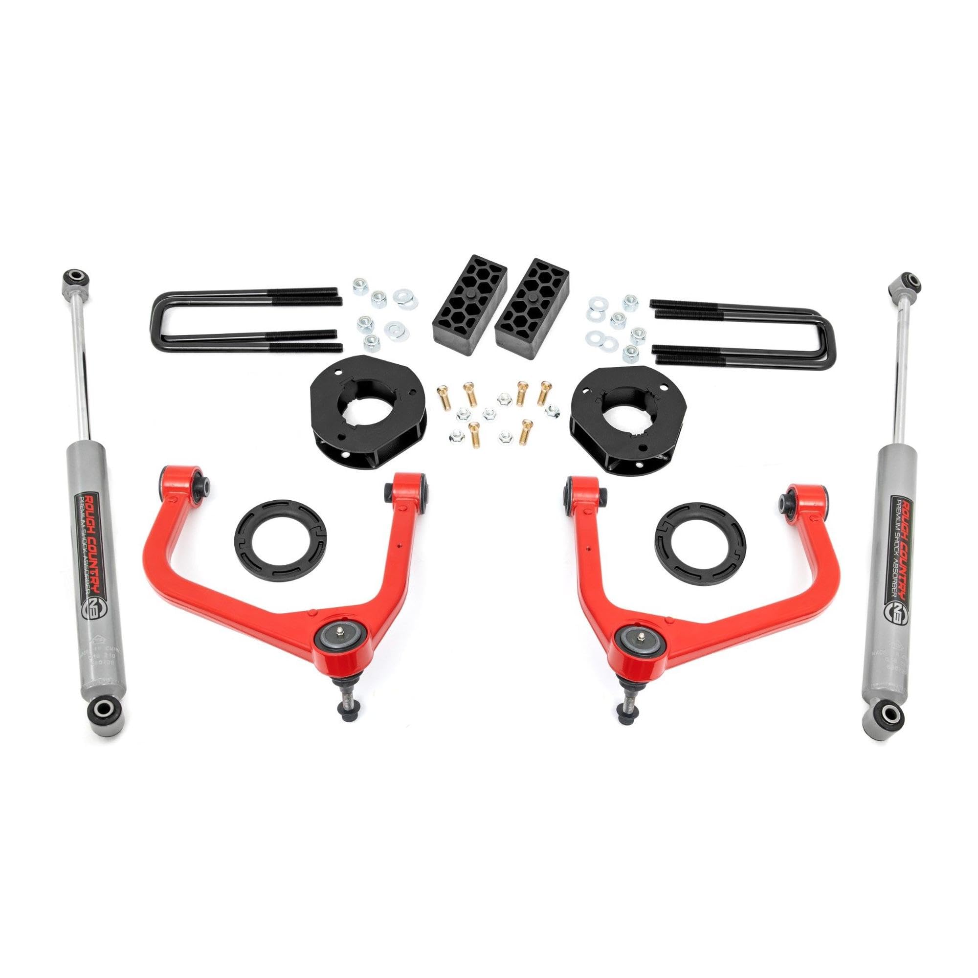 3.5" Lift Kit Rough Country for 2019-2024 Chevy/GMC 1500-29531RED