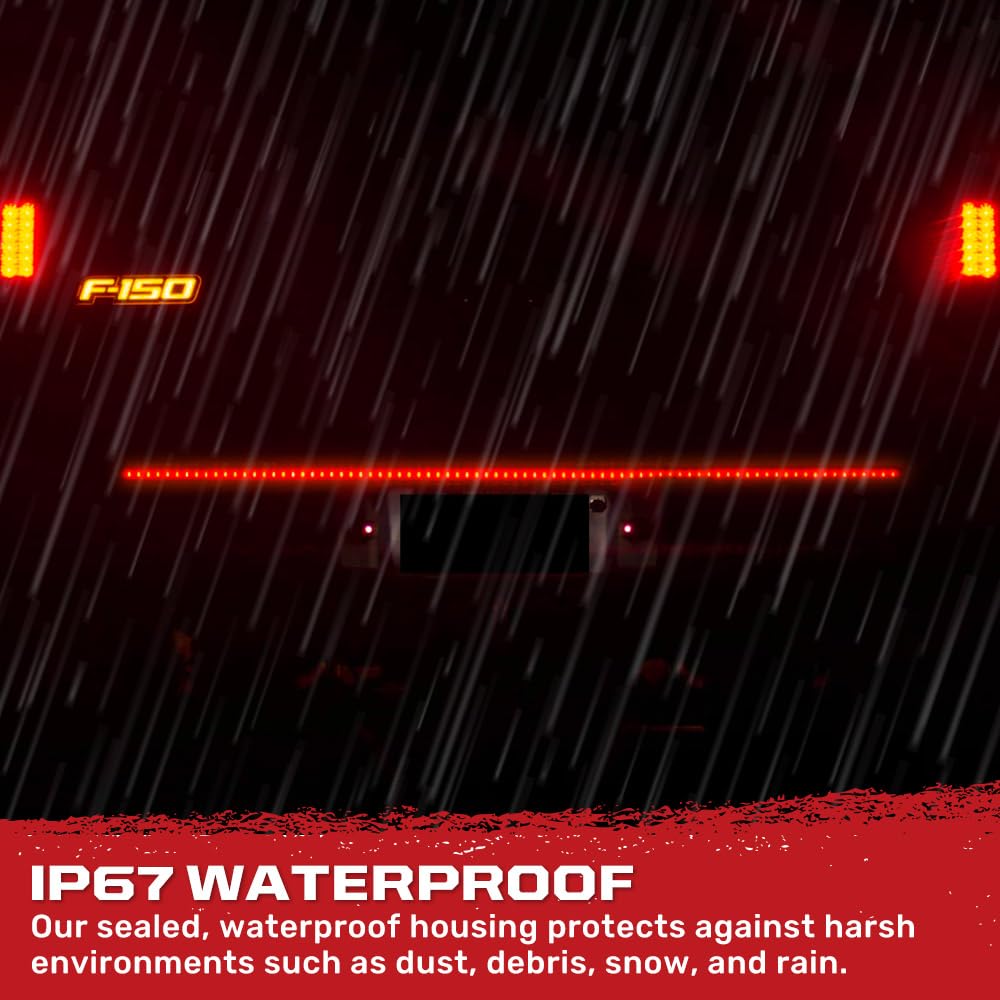 60" RECON Original Line Of Fire Hyperlite Ultra Bright Red LED Tailgate Light Bar Universal Fit (Running Lights, Turn Signals, Brakes)