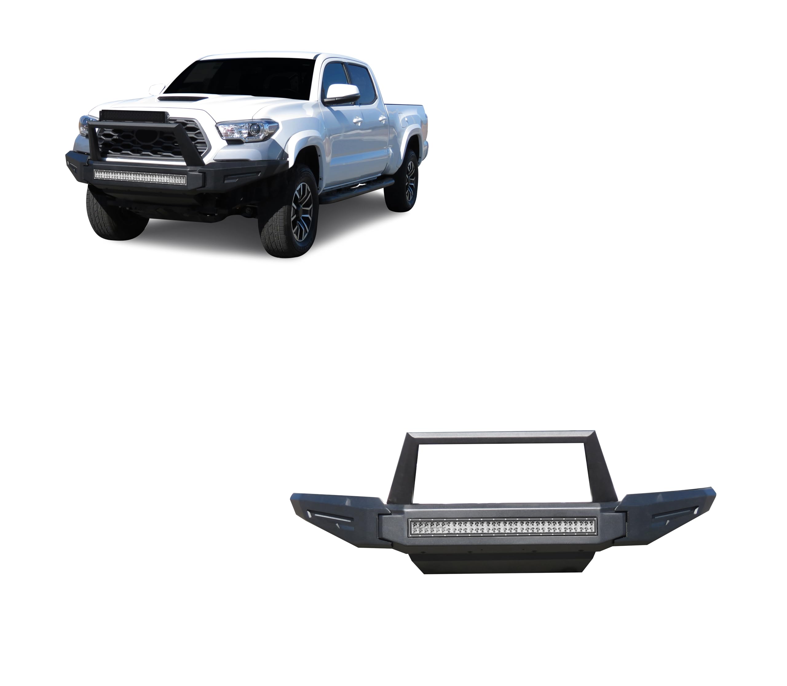 Modular Black Horse Armour II Heavy Duty Front Bumper Matte Black Compatible with 2016-2023 Toyota Tacoma-AFB-TA21-K2