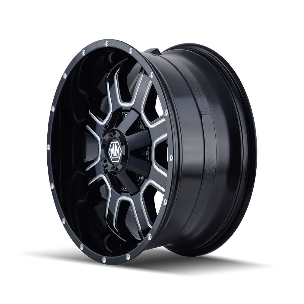 Fierce Mayhem (8103) Gloss Black/Milled Spokes 17X9 6-120/6-139.7 18MM 78.1MM Wheel