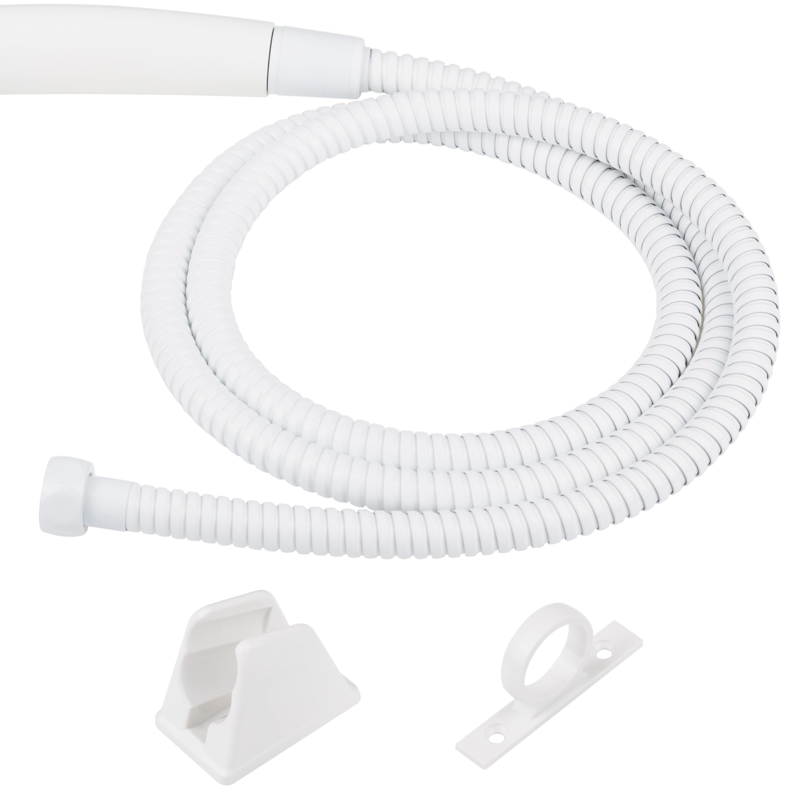 Dura Faucet RV Hand Held Shower Head DF-SA400K-WT, Stainless Steel Hose Kit (White)