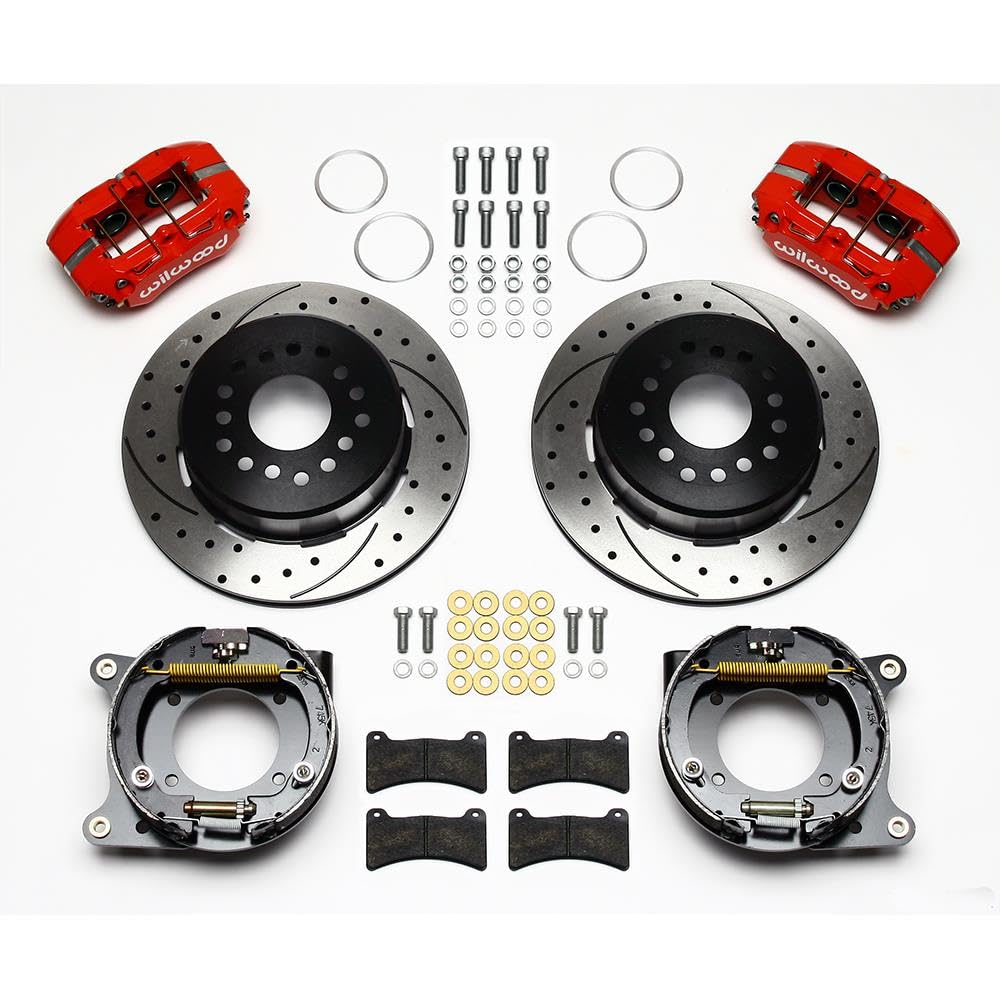 140-11827-DR WILWOOD FDP-LP 11.00" P-Brake Kit,Drill-Red Impala 59-64 / Corvette 57-62