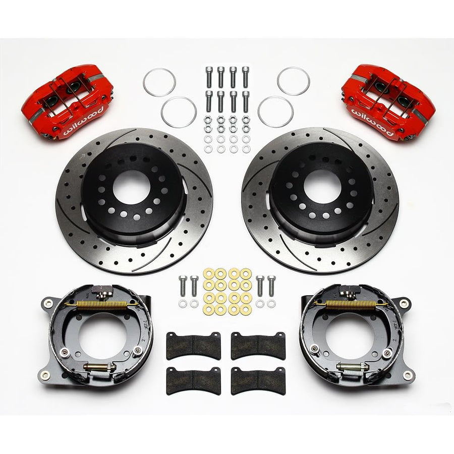 140-11827-DR WILWOOD FDP-LP 11.00" P-Brake Kit,Drill-Red Impala 59-64 / Corvette 57-62