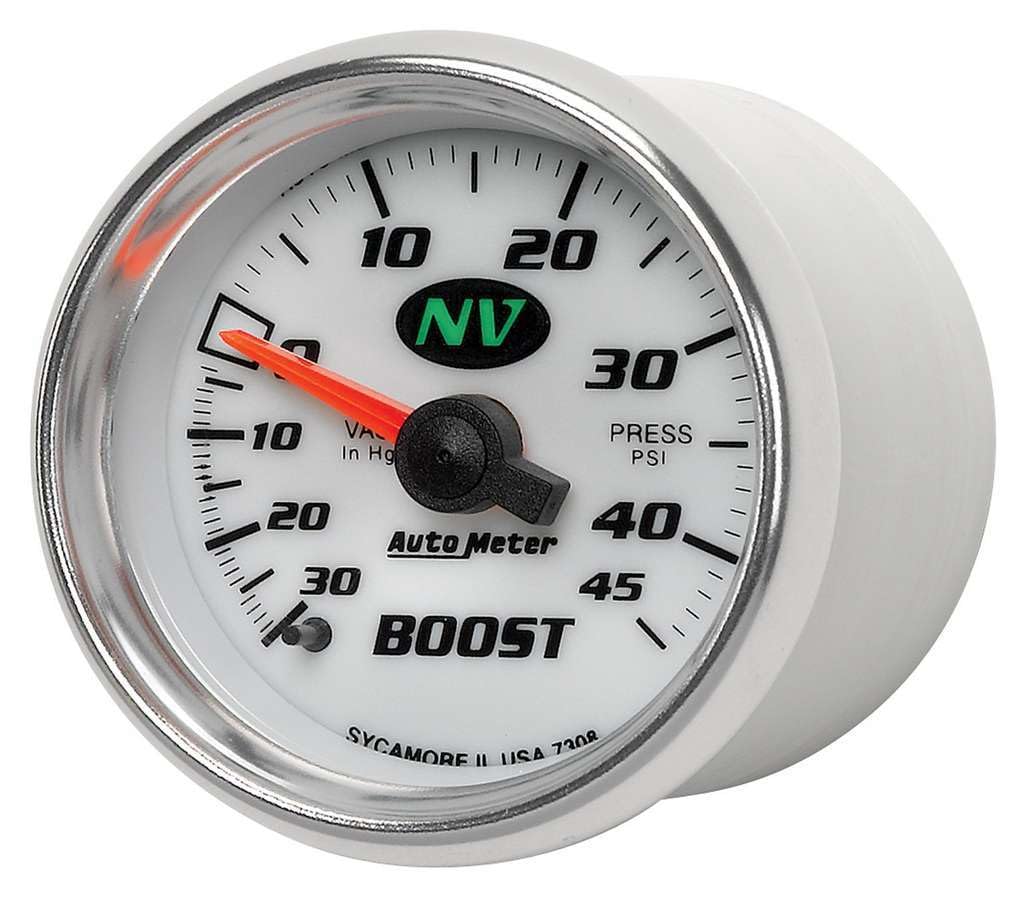 Auto Meter NV 7308 2-1/16" 30 in. Hg/45 PSI Mechanical Vacuum/Boost Gauge