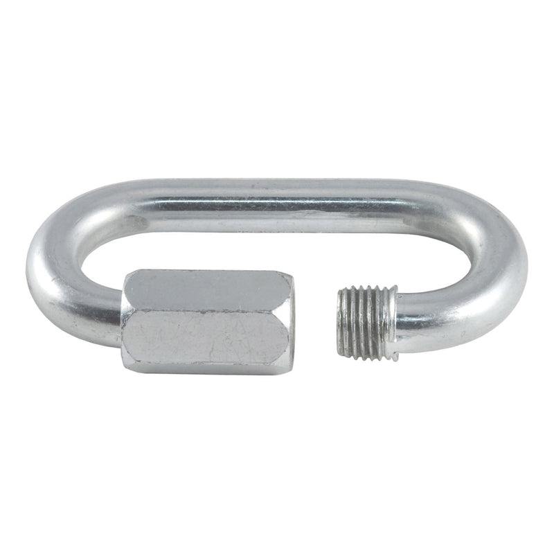 CURT Threaded Quick Link 82901 Trailer Safety Chain Hook Carabiner Clip, 5/16-Inch Diameter, 1760 lbs Break Strength, CLEAR ZINC