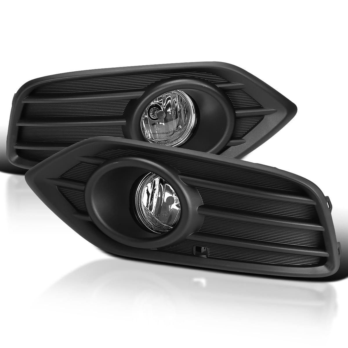Chrome Driving Fog Lights + H8 Bulbs + Switch SPEC-D TUNING Compatible with 2019-2020 Honda HR-V HRV L+R Pair Assembly