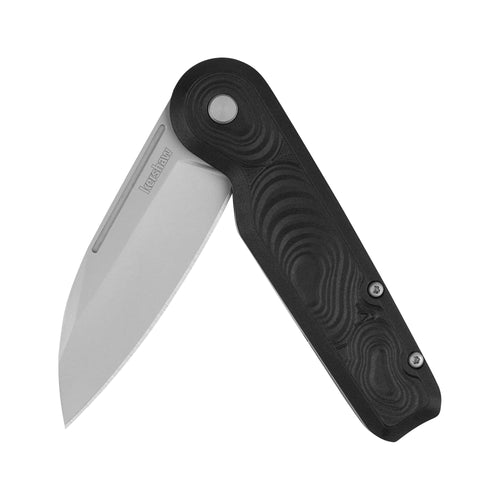 Kershaw Sheepsfoot Platform Pocket Knife, 2.75-in. Blade, Manual Nail Nick Opening, Slipjoint Lock (2090) Black