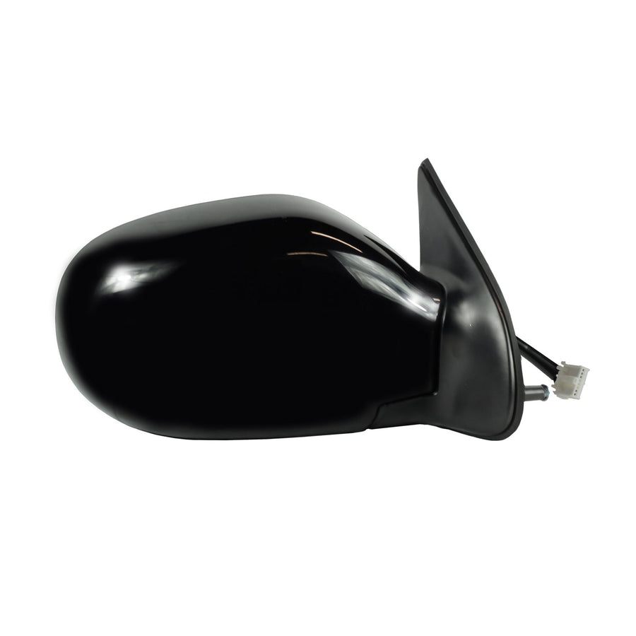 Fit System Mirror Passenger Side for Infiniti QX4, Black, PTM Cover, Blue Lens, Foldaway, Heated Power