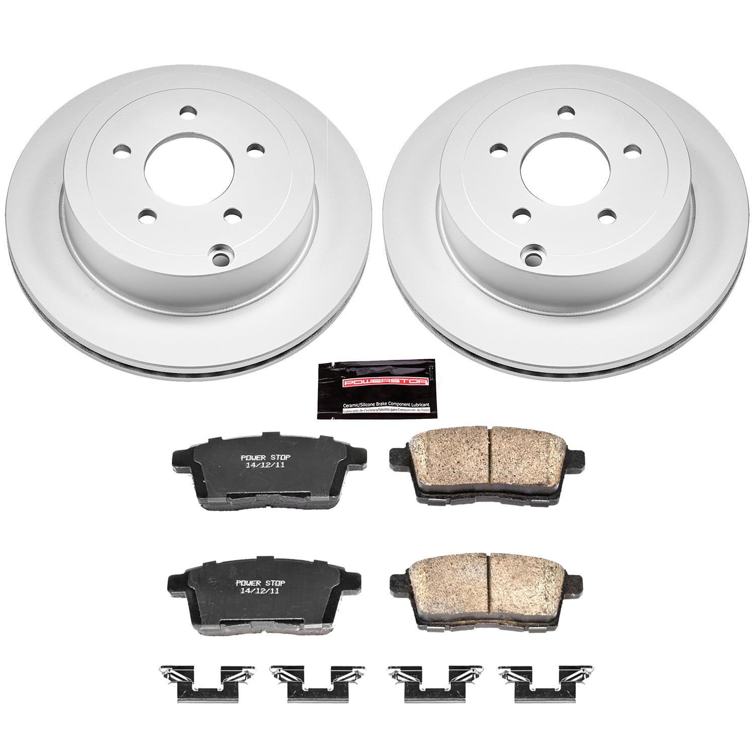 Power Stop Coated Brake Rotor CRK3060 & Ceramic Brake Pads- rear For Ford Edge 2007-2010, Lincoln MKX 2007-2010 [Model Specific]