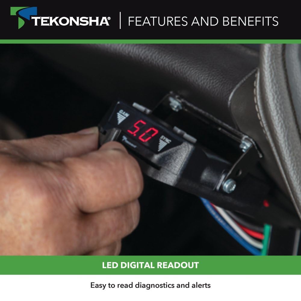 Brakeman IV Tekonsha 8507120, Time-Delay Brake Controller For Trailers with 1-4 Axles, Compatible with Ford, GM, Chevy, Dodge, RAM, Toyota, Jeep. Wiring harness sold separately.