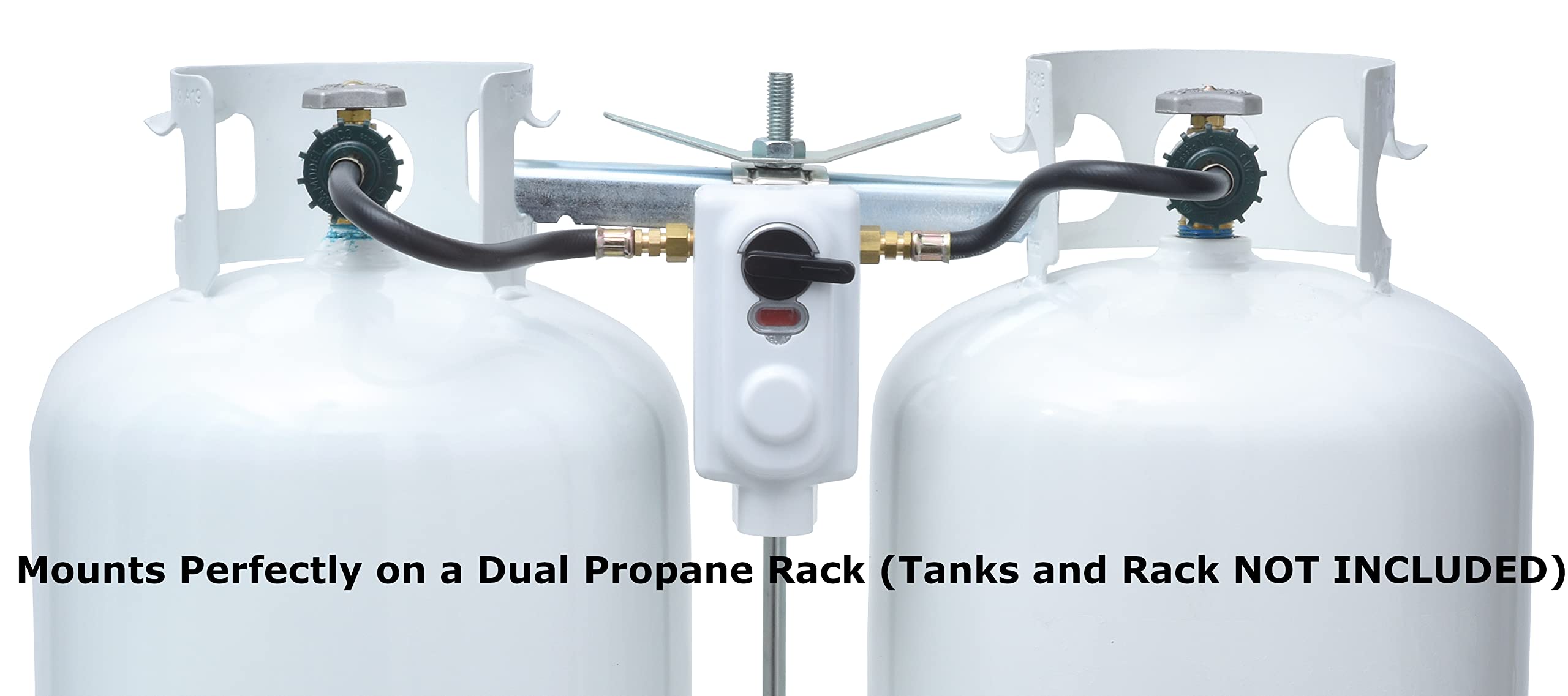2-Stage Flame King (KT12ACR-2) Auto Changeover LP Propane Gas Regulator With Two 12 Inch Pigtails For RVs, Vans, Trailers