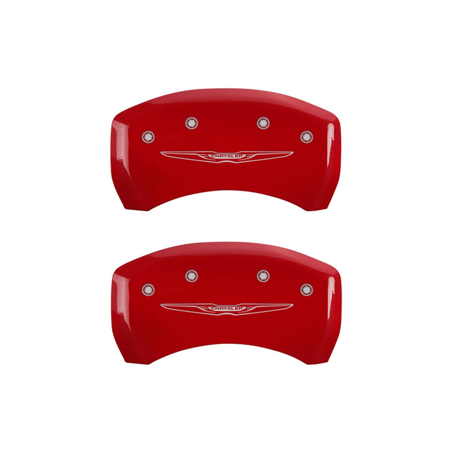 MGP Caliper Covers 32016SCW2RD Brake Covers Red Fits 2011-2019 Chrysler 300 (Dual Piston Front Caliper) Engraved with Chrysler Wing 2 (Front/Rear Covers; Set of 4)