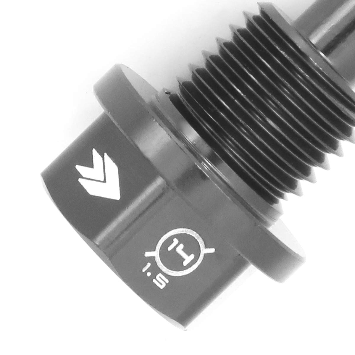 Magnetic Oil Drain Plug NRG Innovations, M14 X 1.5 Thread Size Engine Oil Drain Nut w/Washer, Gun Metal, T-6061 Aluminum w/Stainless Steel Internal Magnet, NRG-NOP-100GM