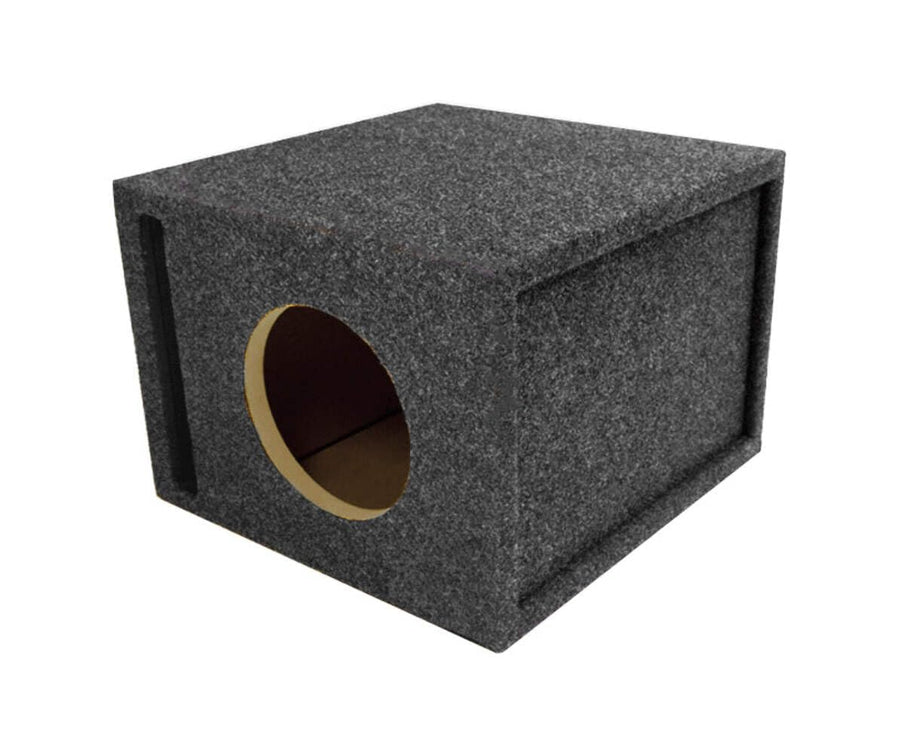 Atrend 8 inch SPL Tune Single Vented Subwoofer Box - Improves Audio Quality, Sound & Bass - Woofer Specific Enclosure Certified - Designed, Engineered in USA - Nickel Finish Speaker Terminal