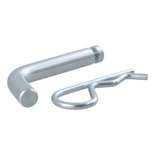 CURT Trailer Hitch Pin & Clip with Grooved Head, 1/2-Inch Diameter, Fits 1-1/4-Inch Receiver, Clear ZINC
