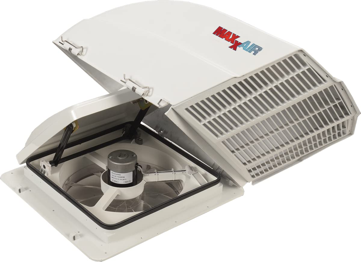 FANMATE MAXXAIR 00-955001 Cover with EZ Clip Hardware, Constant Airflow, Super Tough, White Fan/Vent