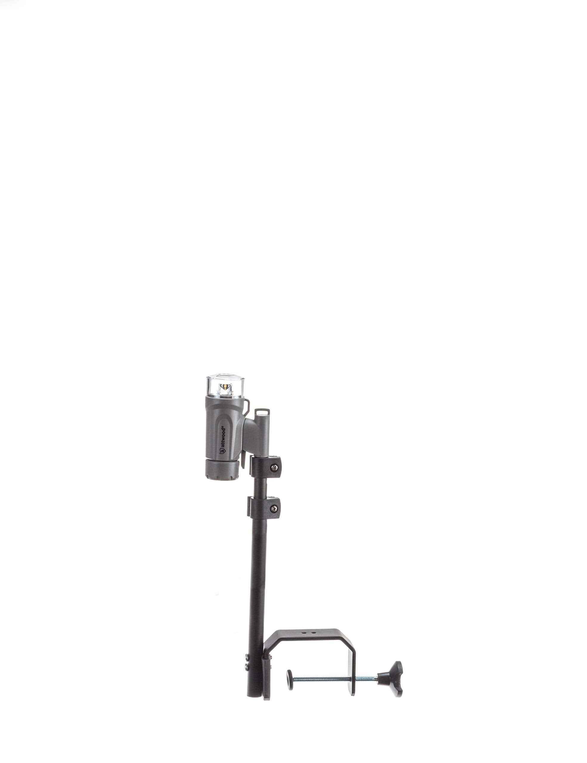 Portable Navigation Light Kit Attwood 14194-7, LED Bow Light, LED Stern Light, C-Clamp Mount, Marine Gray