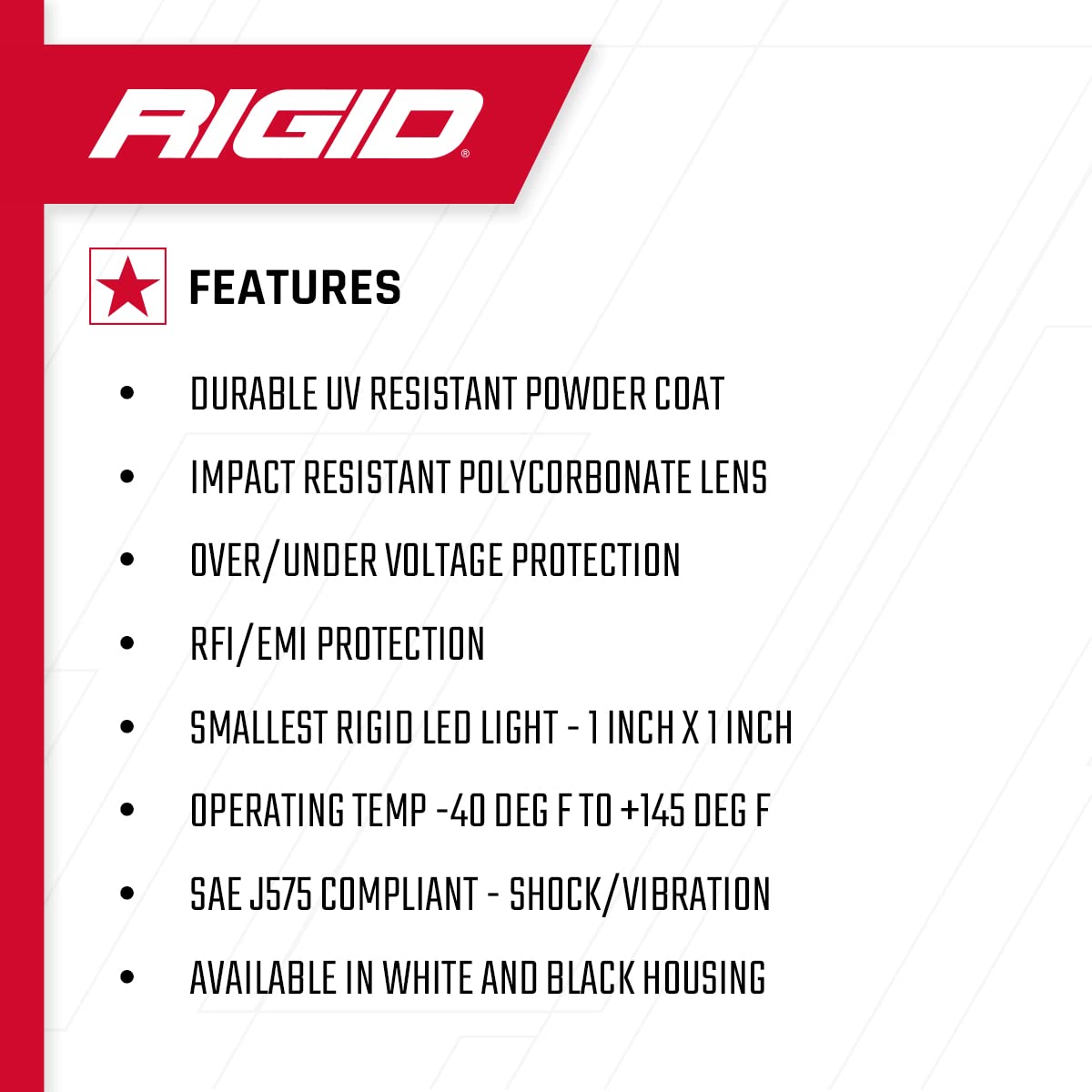 Ignite LED Light - RIGID INDUSTRIES, Spot Beam Pattern, Surface Mount, Black Housing | Single