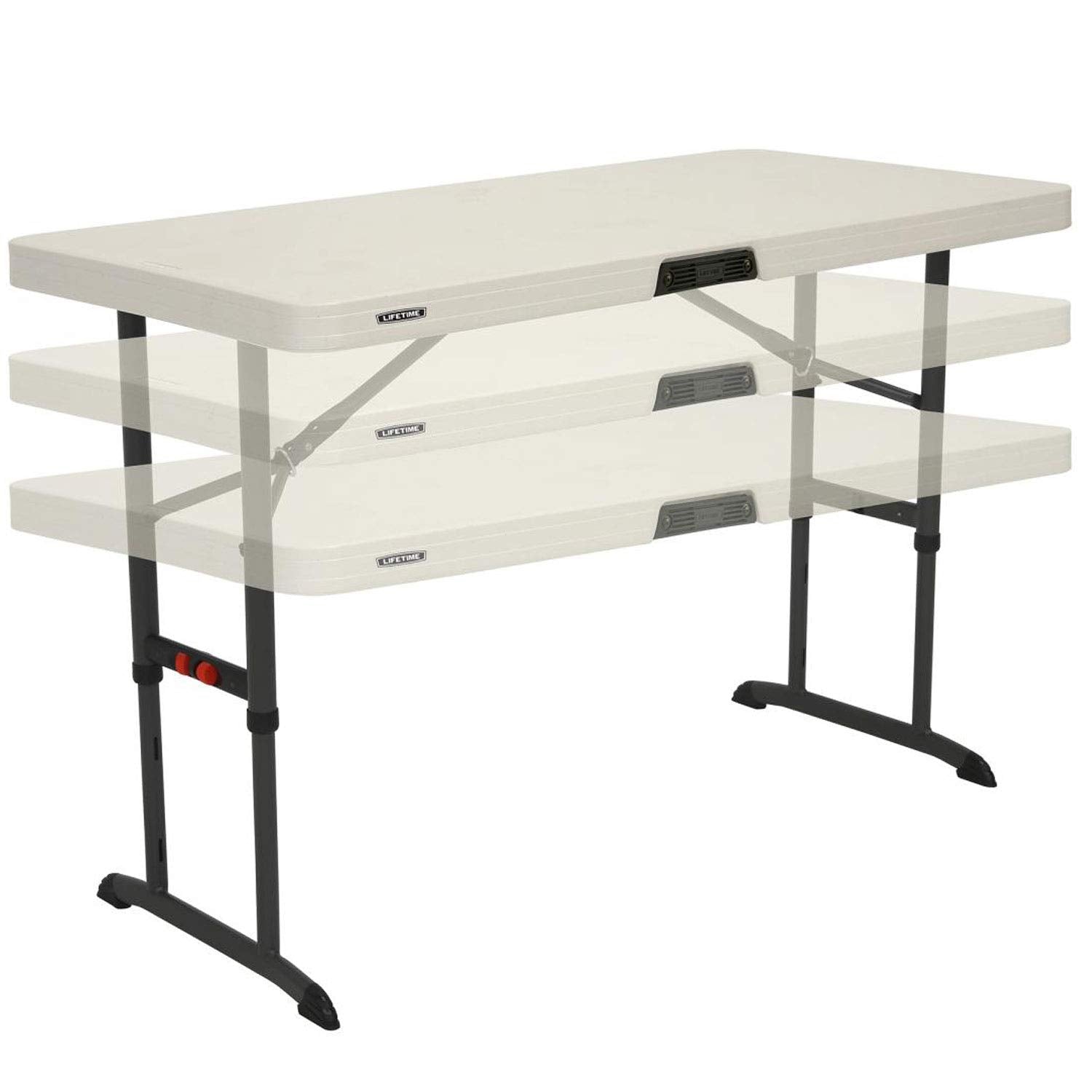 4 Ft. Lifetime Commercial Adjustable Height Folding Table (Almond)