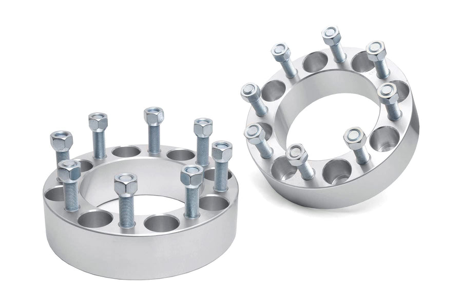 2" Rough Country Wheel Spacers for Chevy GMC 2500HD 3500HD (2011–2026) – 8x180 Bolt Pattern, M14x1.5 Studs, 6061-T6 Aluminum, Pair
