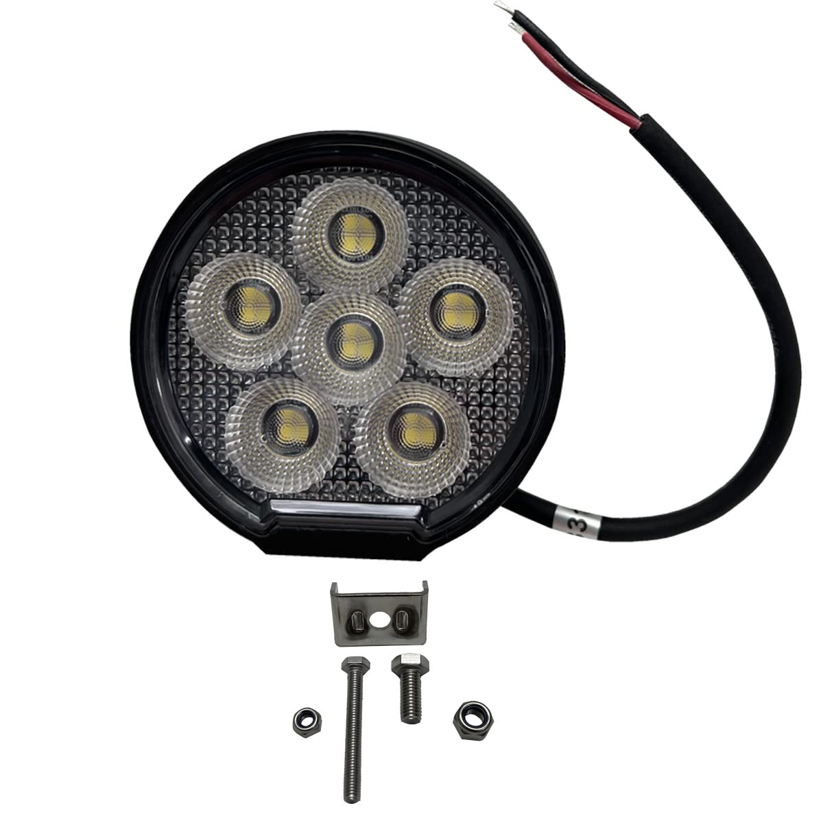 Race Sport Lighting 24-Watt Auxiliary Light Fit 3-inch Round IQ Series Auxiliary LED Flood Beam RS3IQ24WR