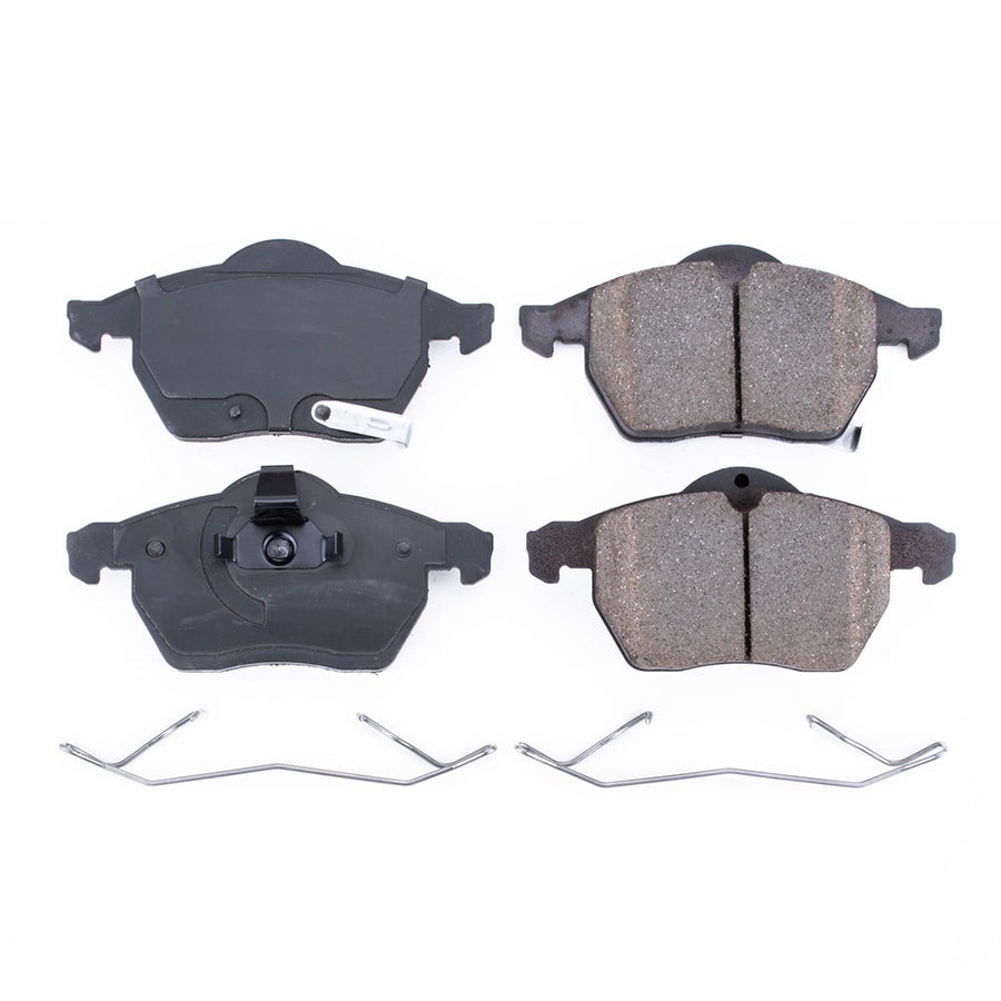Power Stop Brake Kit Front For Saab 9-3 1999-03 |9-5 1999-05 |Saturn L100 2001-02 |L200 2001-03 |L300 2001-05 |Saturn LS 2000 - Ceramic Brake Pads With Installation Hardware, 17-819