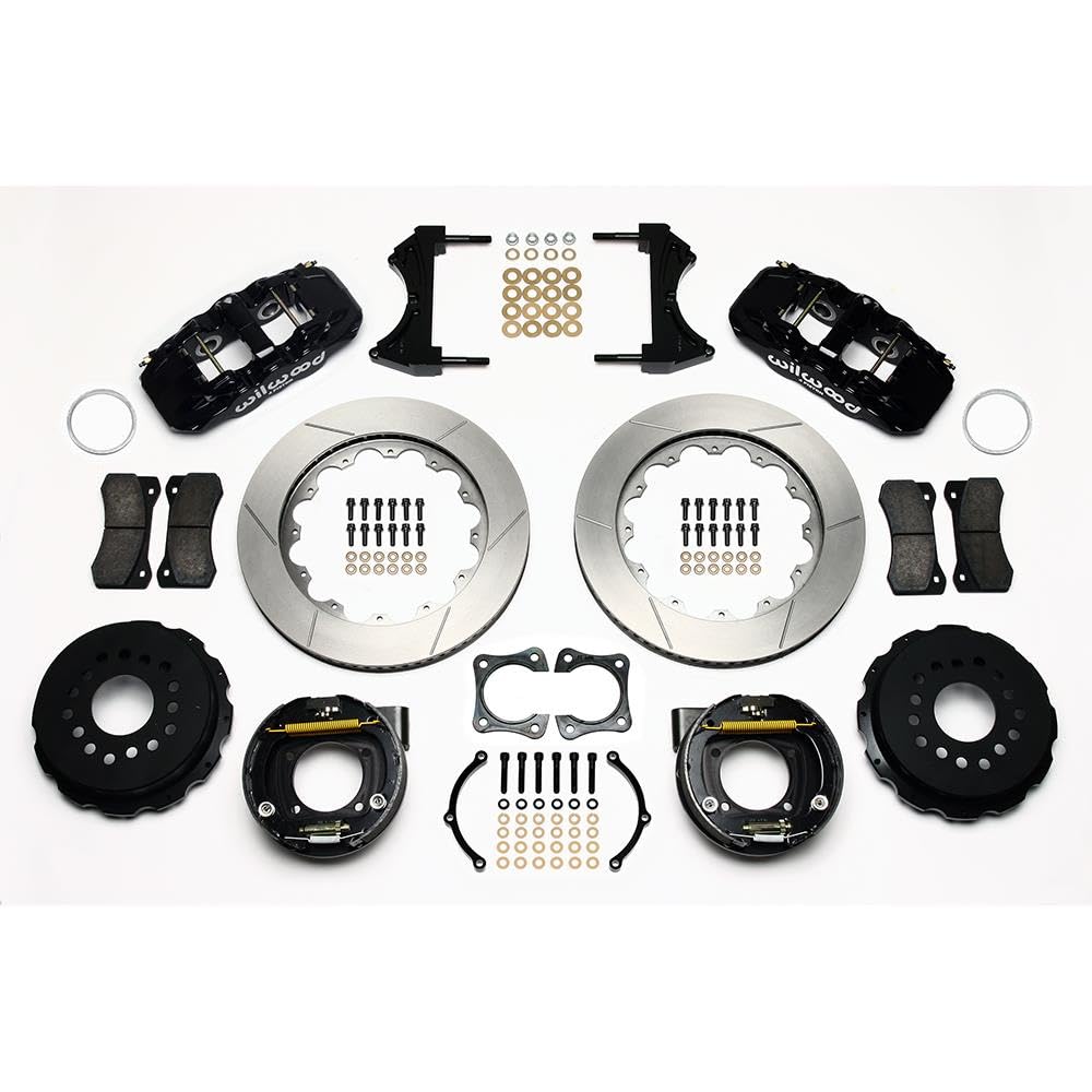 14.00" AERO4 Rear P-Brake Kit, Drill, Red