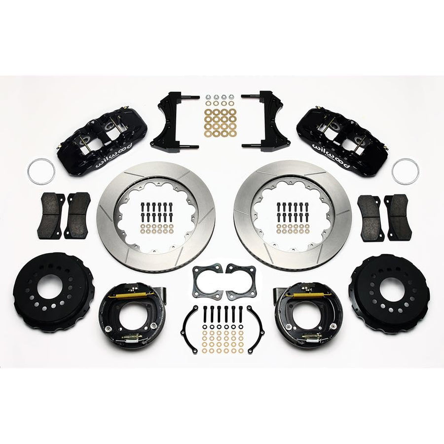 14.00" AERO4 Rear P-Brake Kit, Drill, Red