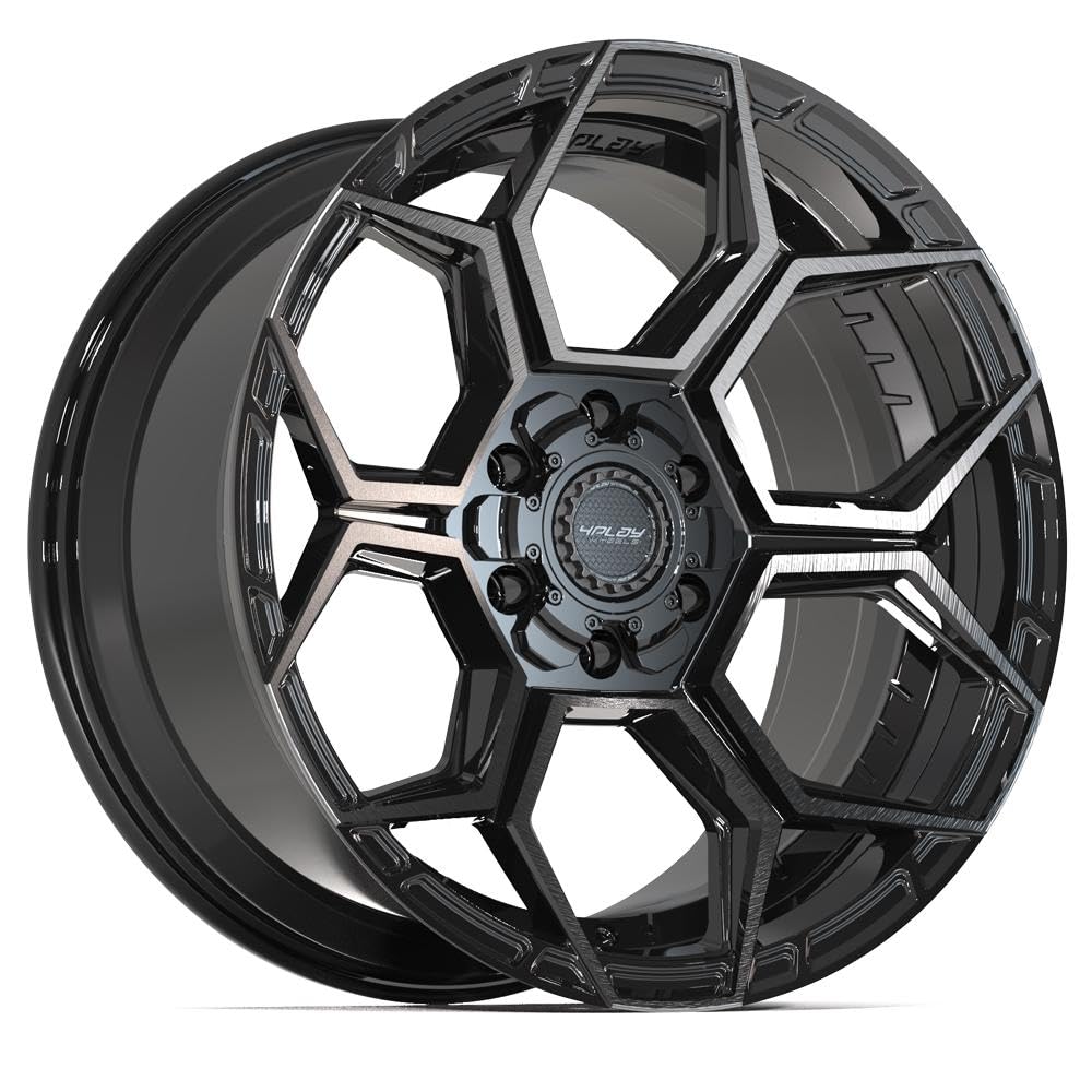 4PLAY Wheels 20 Inch Rim 4PS26 Fits 6x135 & 6x139.7 20x9 Gloss Black Brushed with Tinted Clear (1)