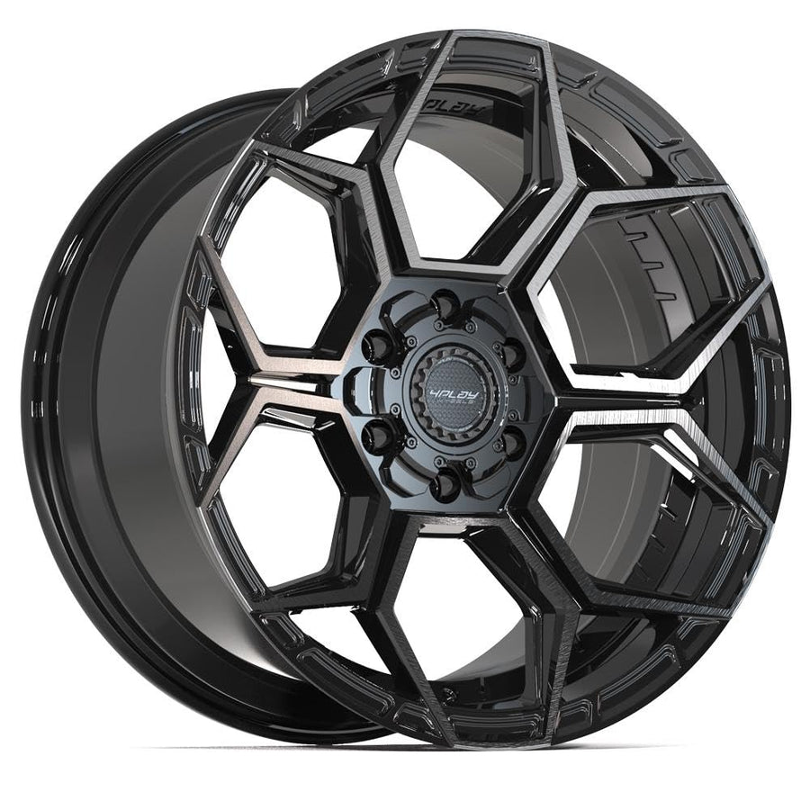 4PLAY Wheels 20 Inch Rim 4PS26 Fits 6x135 & 6x139.7 20x9 Gloss Black Brushed with Tinted Clear (1)