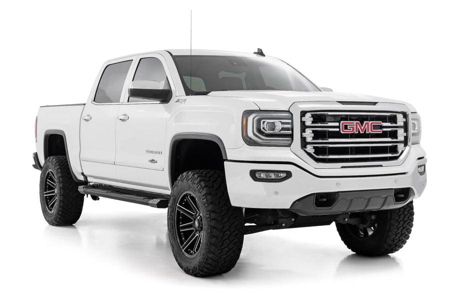 Rough Country HD2 Running Boards for Chevy Silverado & GMC Sierra 1500 Extended Cab (2007-2018) - 5" Wide Non-Slip Step, Easy Bolt-on Install