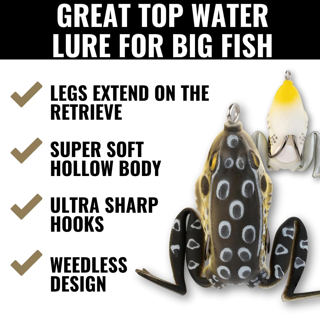 Pocket Frog Lure LUNKERHUNT for Bass Fishing | Pocket Frog Lure 1.75 Inch | Topwater Fishing Lures with Weedless Hooks for Trout, Pike in Saltwater and Fresh Water, Mischief Minnow