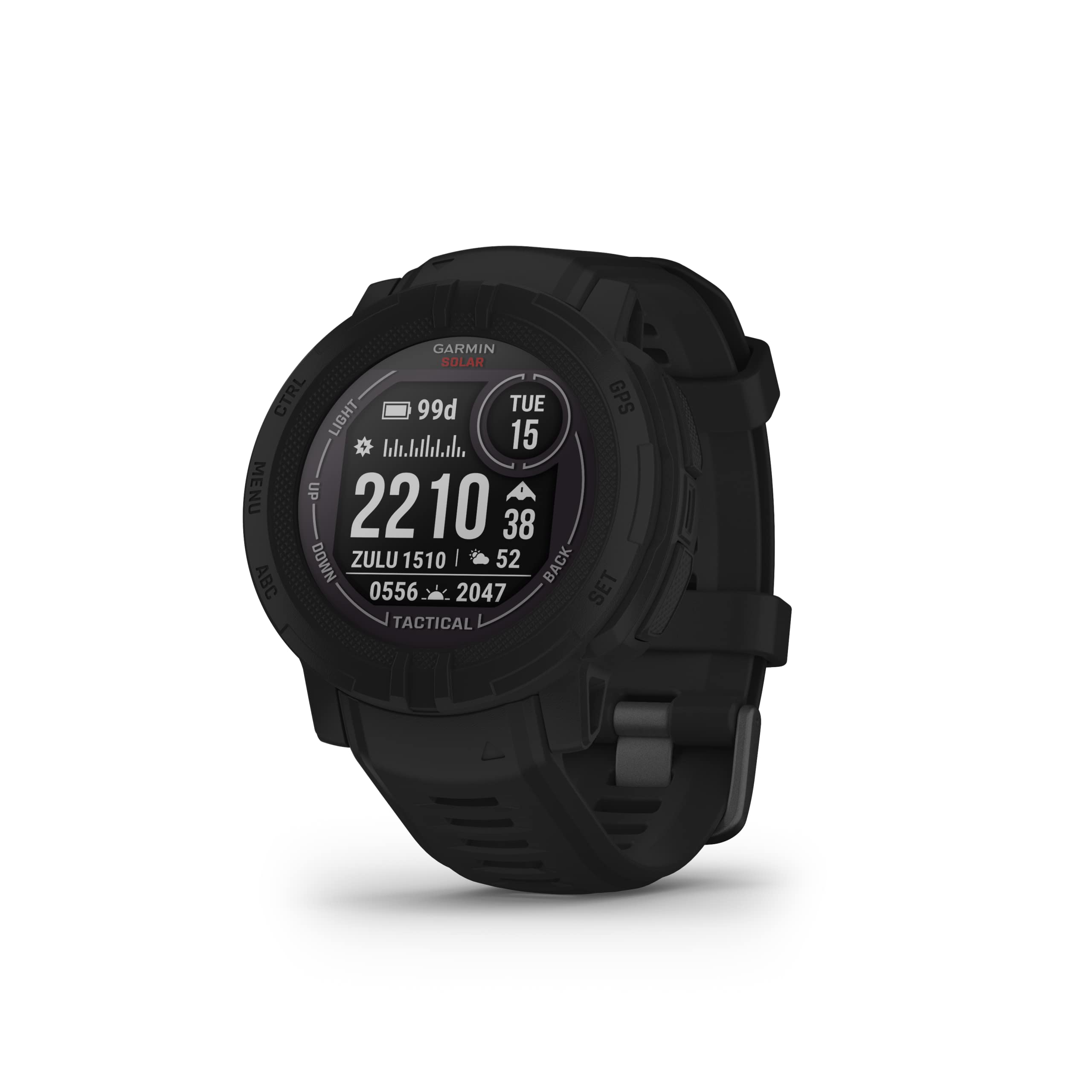 Garmin Instinct 2 Solar, Rugged Outdoor Watch Tactical-Edition with GPS, Solar Charging Capabilities, Built for All Elements, Multi-GNSS Support, Tracback Routing and More, Black