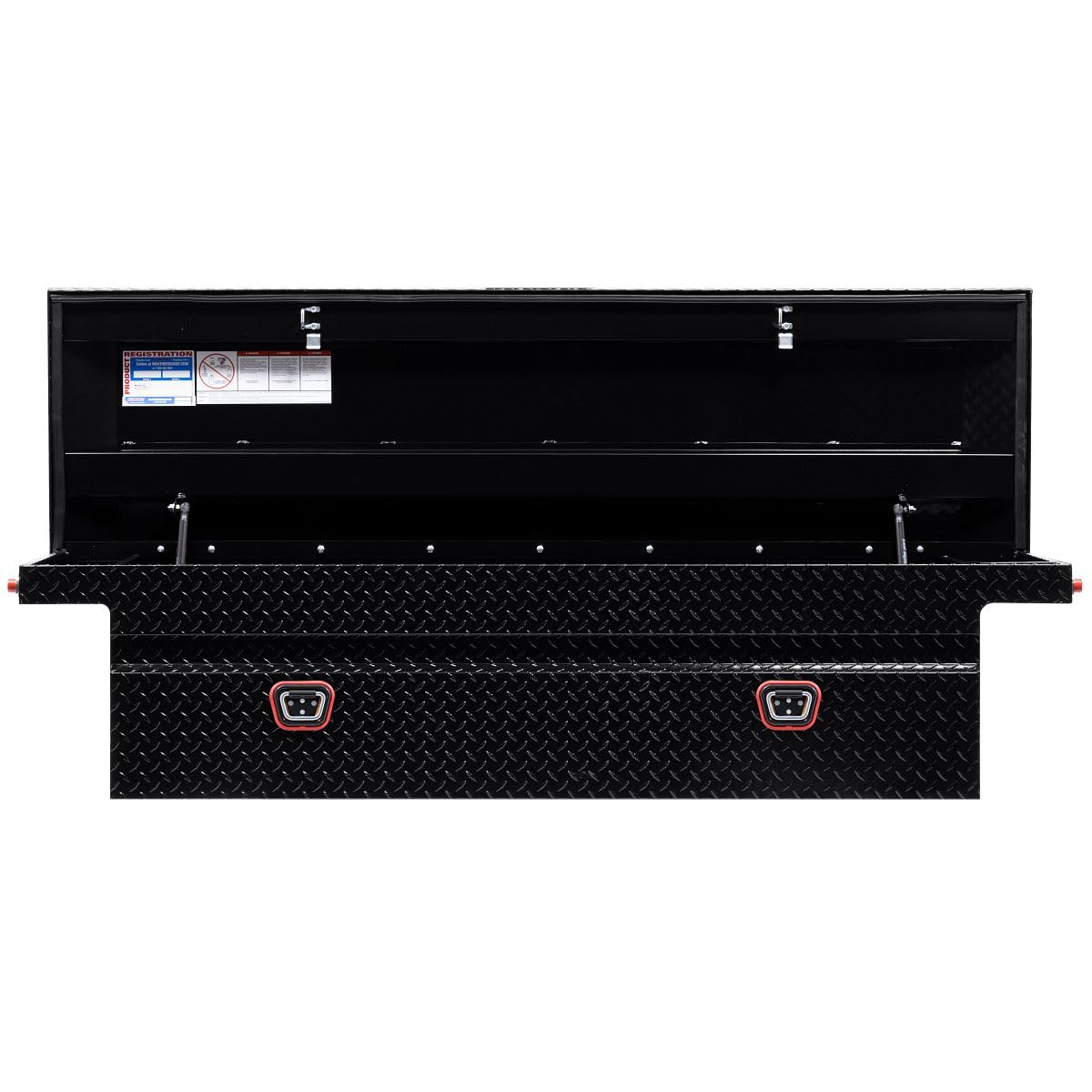Weather Guard Saddle Truck Box Model 121-5-04, Aluminum, for Full Size Trucks, Low Profile, Gloss Black, 11.0 cu ft Capacity