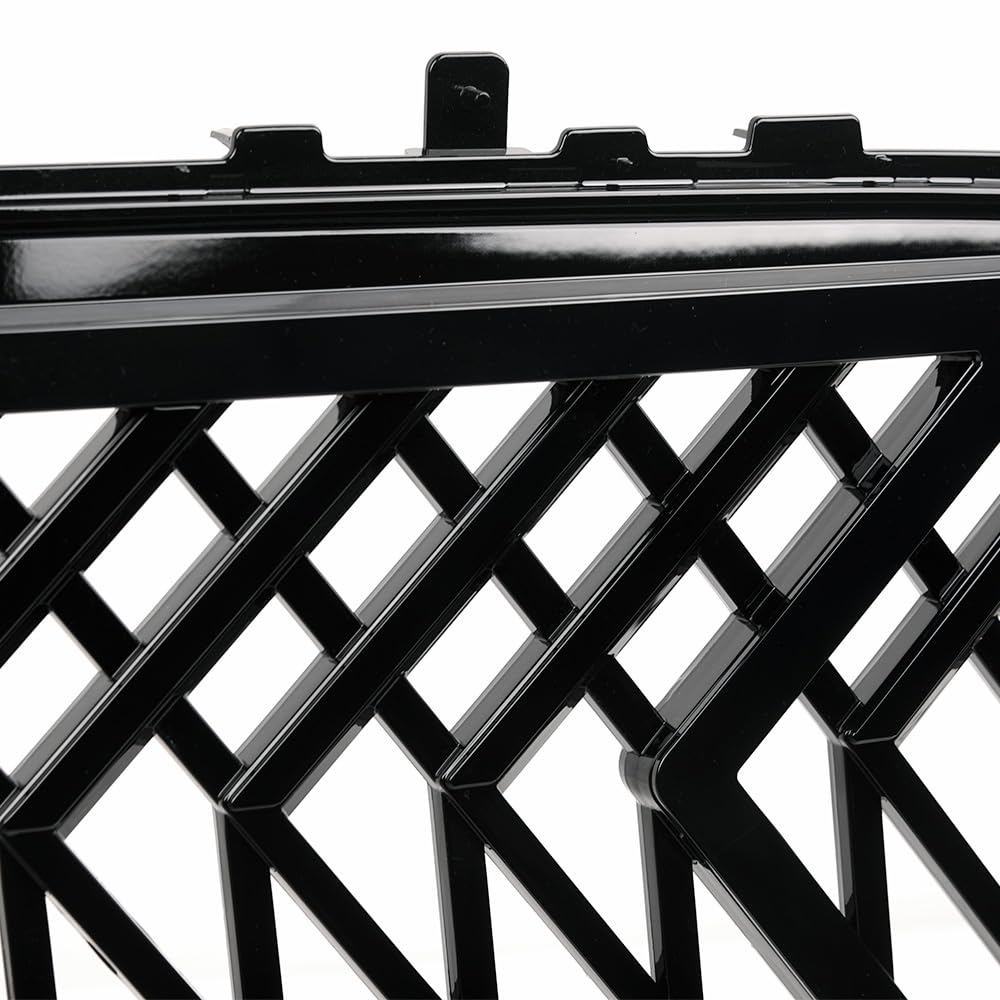 LEX Style Armordillo Mesh Front Grille|Compatible With 2022-2024 Toyota Tundra|8735015|ABS Plastic|Gloss Black|Front Hood Bumper Grille