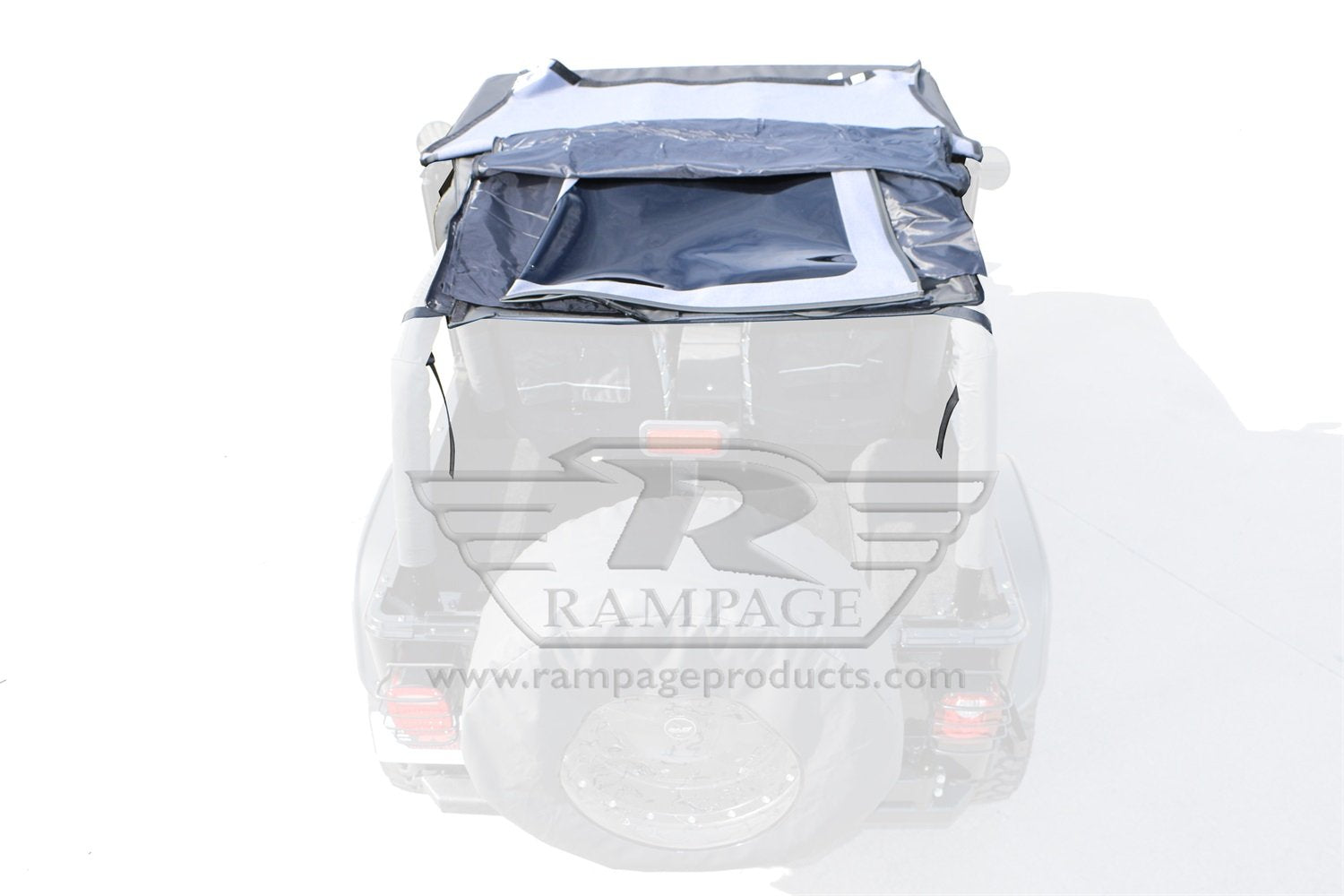 Factory Replacement Soft Top for Jeep Wrangler YJ RAMPAGE PRODUCTS | Tinted Windows, Door Skins, Vinyl, Black Diamond | 109435 | Fits 1992-1995 Jeep Wrangler YJ