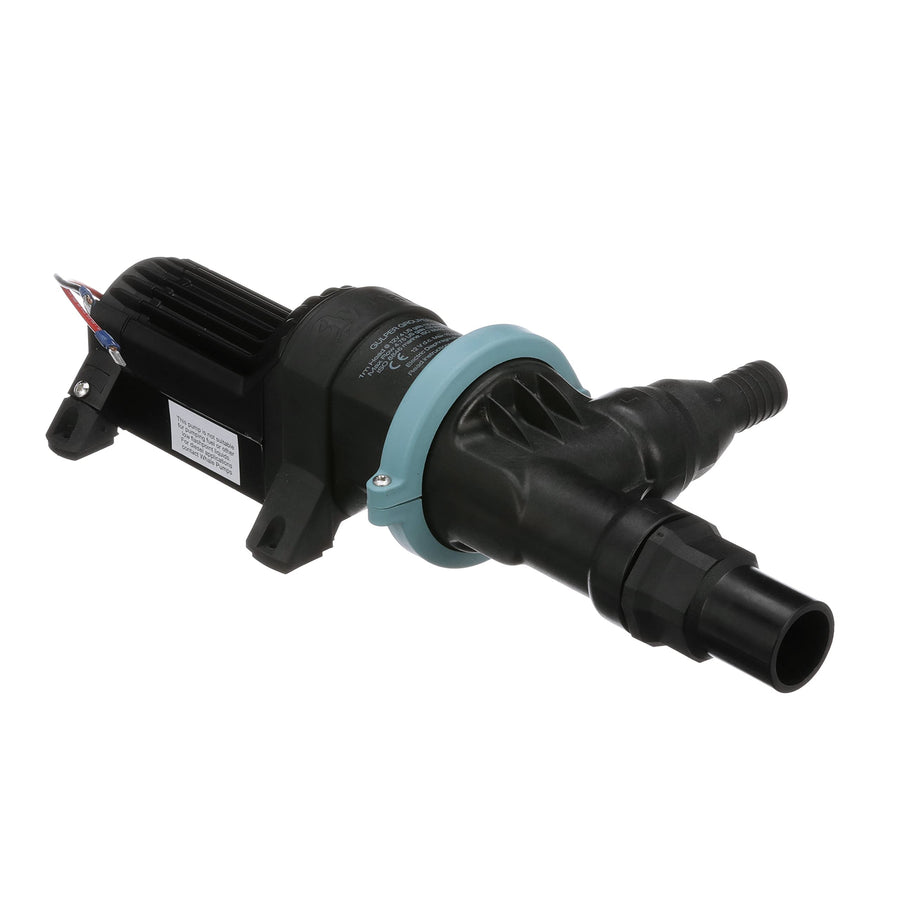 Whale BP4772 Mk 3 Gulper Grouper Fishbox Discharge Pump, Evacuation Pump for Fishbox, Livewell or Baitwell, 12V DC, 10 Amps, 1 Inch/1 ½ Inch Hose Connections, 4.22 GPM Flow Rate, Black/Blue, 12-volt