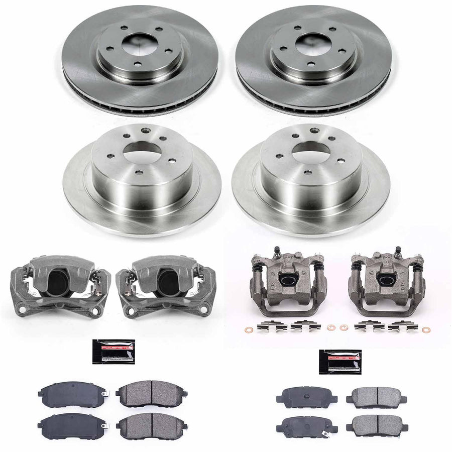 Power Stop KCOE4475A Stock Replacement Brake Kit Front & Rear with OE Calipers For Nissan Sentra 2007-2012 [Model Specific]