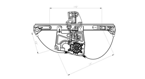 Cadillac Deville TYC 660423 Front Right Replacement Window Regulator