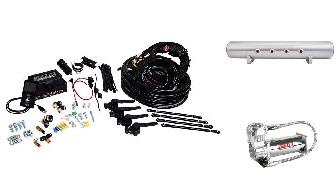3H Air Lift System 27693 (1/4" Air Line, 5 Gallon Lightweight Aluminum Tank, VIAIR 444C Compressor)