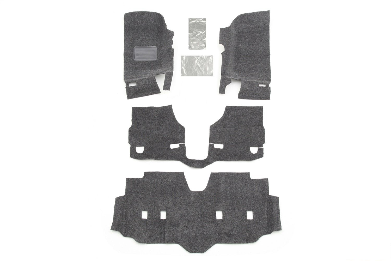 Jeep Liners - Bedrug | 2007 - 2018 Jeep Wrangler JK UNLTD 4 Door, Front Floor Liners (Includes Heat Shields) | Grey - 4 pc. | BRJK07F4