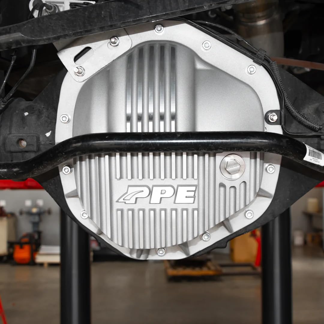 Heavy Duty PPE Rear Differential Cover 238053010 (Brushed) Compatible with 2019+ Dodge/Ram 2500/3500