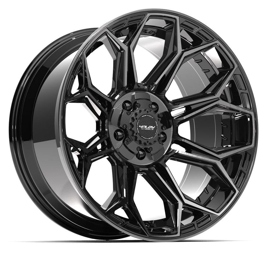 4Play 4P83-20100-5D55-18BBT Wheels: Gen3 20X10 5X5" & 5X5.5" -18Et In Gloss Black W/Brushed Face & Tinted Clear