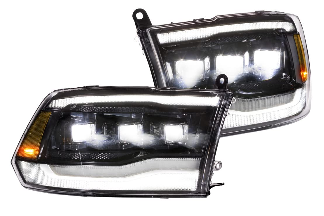 GTR Lighting LED Carbide Headlights Fits 09-18 Dodge Ram Pair of Plug and Pay Headlight Replacements (GTR.HL50)