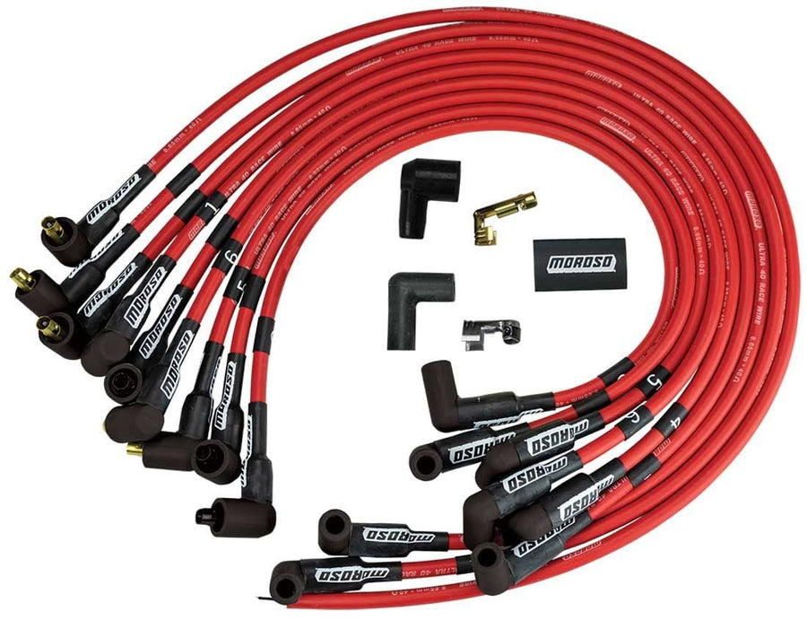Spark Plug Wire Set Moroso 73683, Red