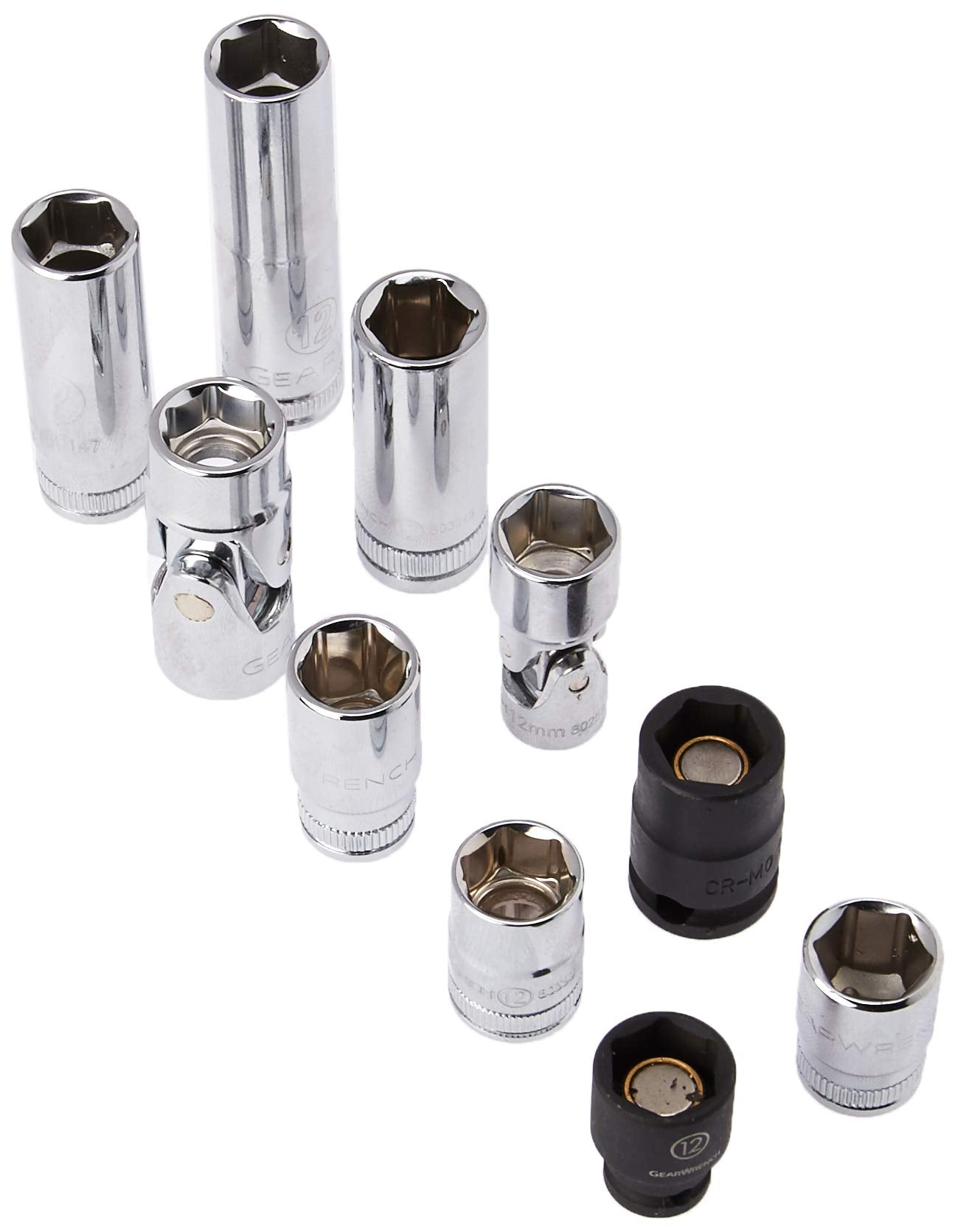 10 Pc. GEARWRENCH 1/4" & 3/8" Drive 6 Pt. 12mm Single Size Socket Set - 80576