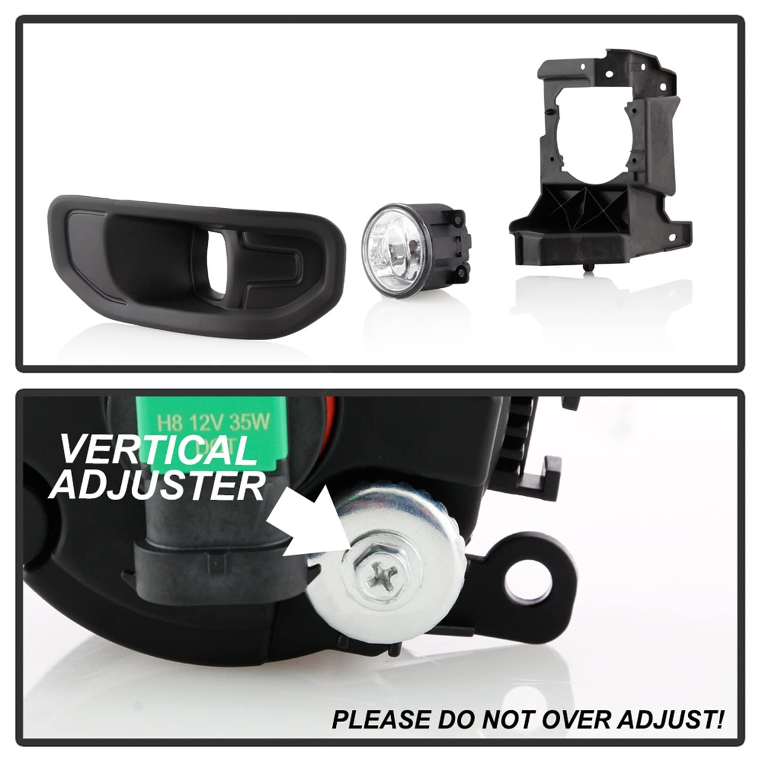 Spyder 5086990 OEM Style Halogen Fog Lights W/Universal Switch- Clear Dodge Ram 2019-2020 1500 Only (Donâ€˜t Fit 2500/3500)