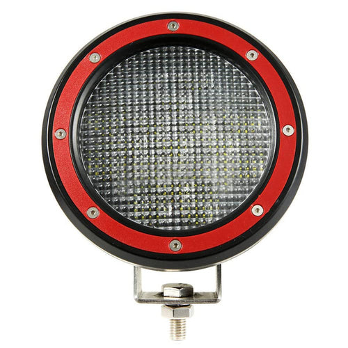 LED Black Horse 5.3" Dia Light Flood Red Trim Ring Compatible with All Cars,Trucks and SUVs-PL9251FR